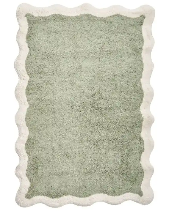 Promocja Dywanik łazienkowy NANGAL Zielony 60 x 90 cm Bawełna - Hurtownia wielobranżowa Lumarko