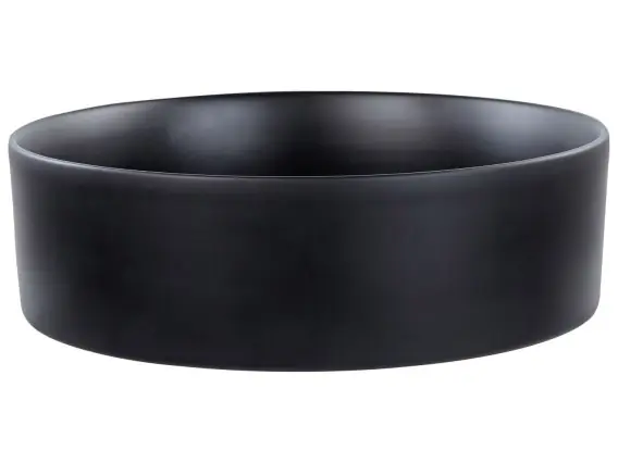 Oferta limitowana Umywalka nablatowa ceramiczna ⌀ 40 cm czarna TEBAR Lumarko