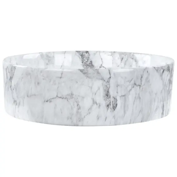 Do wyczerpania zapasów Umywalka nablatowa ceramiczna ⌀ 40 cm efekt marmuru MANIS Lumarko