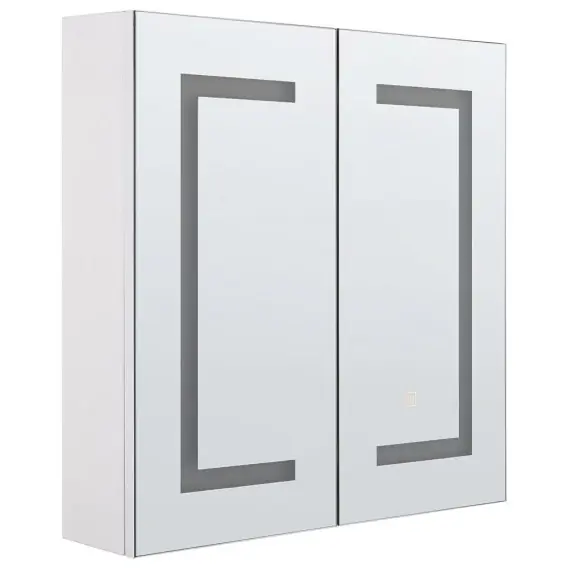 Szafka łazienkowa wisząca z lustrem LED 60 x 60 cm... Lumarko Premium