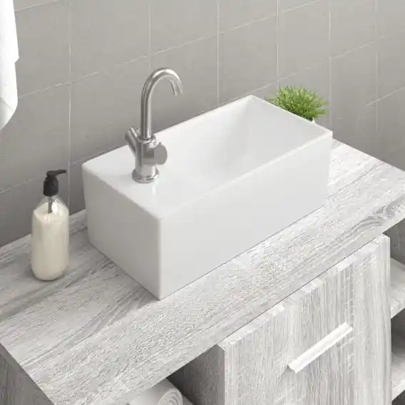 Super okazja Umywalka, biała, 48x25x15 cm, ceramiczna Lumarko! - Hurtownia wielobranżowa Lumarko