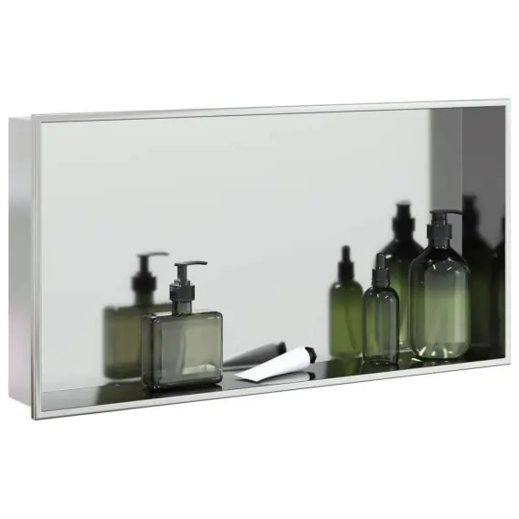 Do wyczerpania zapasów Wnęka prysznicowa, szczotkowana, srebrna, 62x32x9 cm, stal Lumarko! Lumarko! - Hurtownia wielobranżowa Lumarko