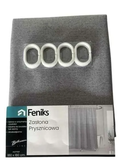 Oferta limitowana Zasłona Prysznicowa Poliester Szara 180x180cm PS-9 F... - Hurtownia wielobranżowa Lumarko