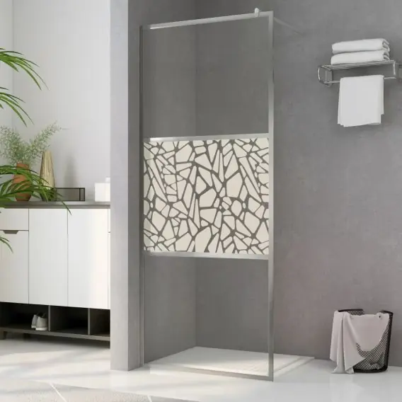 VidaXL Ścianka prysznicowa, szkło ESG, wzór w kamienie, 115 x 195 cm - Hurtownia wielobranżowa Lumarko Wysoka jakość