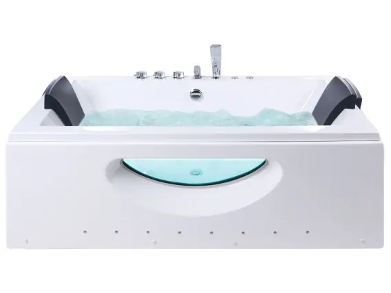 Tylko dziś Wanna narożna z hydromasażem LED HAWES 180 x 90 cm Biały - Hurtownia wielobranżowa Lumarko