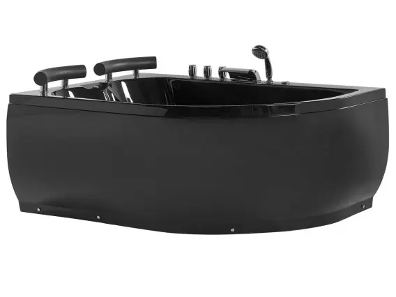 Wanna narożna z hydromasażem LED PARADISO Czarna Lumarko Bezpieczna płatność