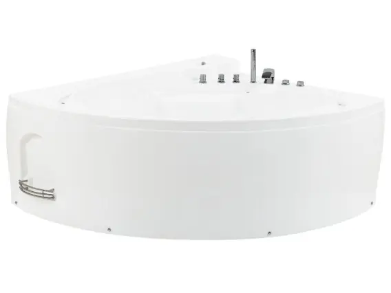 Zniżka Wanna narożna z hydromasażem LED PELICAN 206 x 165 cm Biały Lumarko