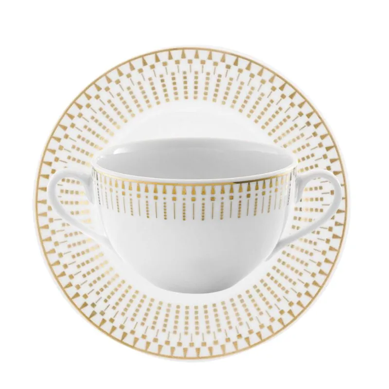 Wybór klientów Bulionówka 350ml/spodek 15,7 cm Yvonne Złoty Miraż G682
