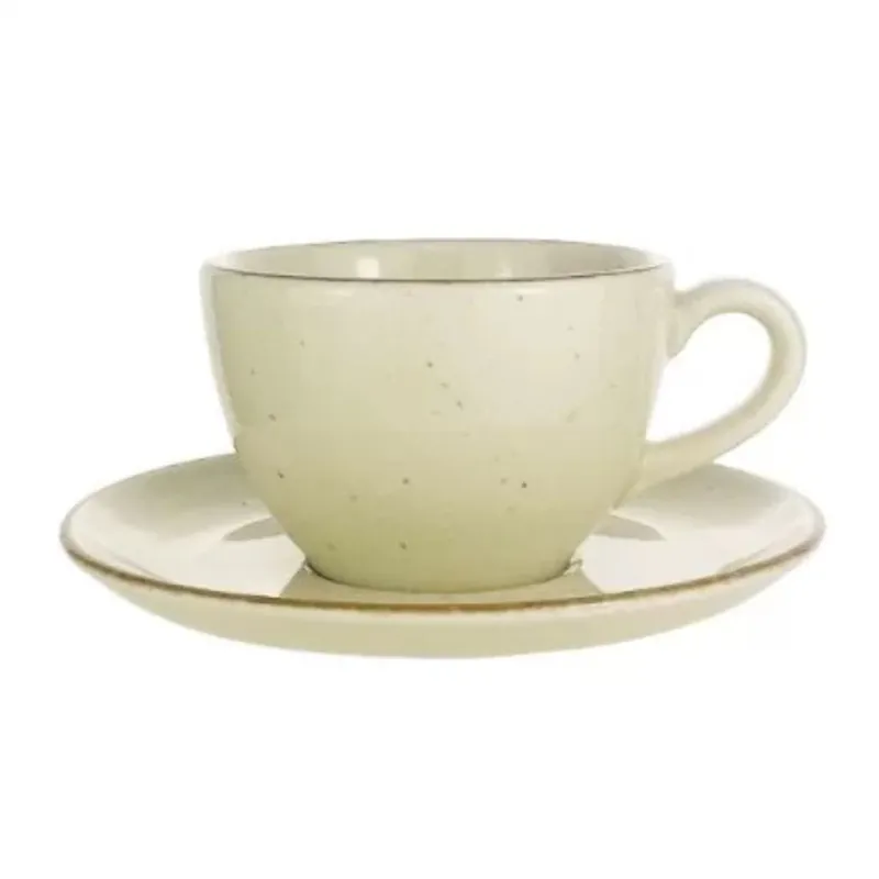 AIDA - Filiżanka 180ml ze spodkiem 14,5 cm KREMOWY Cena promocyjna