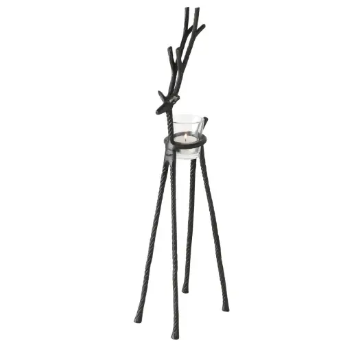 Świecznik Renifer Metalowy Figurka Czarna Świąteczna 53 cm XL na święta Super okazja