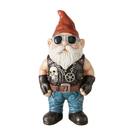 Figurka ogrodowa krasnal biker rockowy 27,5 cm ozdoba Szybka dostawa