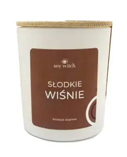 Bezpieczna płatność Świeczka Sojowa Zapachowa w Szkle Słodkie Wiśnie Świeca Naturalna Wegańska