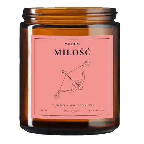 Tani Miloom Świeca Sojowa Zapachowa Drewniany Knot Miłość Wegańska 230ml