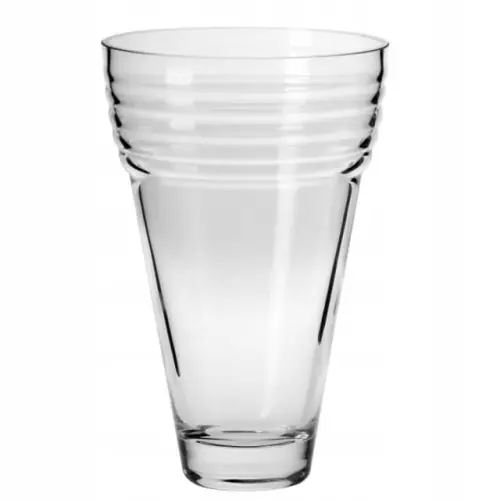Obniżka ceny Krosno Wazon Stożkowy Ryflowany 30 cm Premium Ozdobny Flakon Dekoracja
