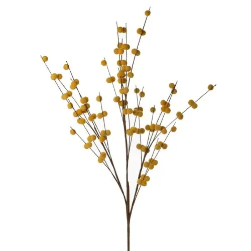 Kwiat dekoracyjny Flore 89 cm, żółty, poliester/metal, z ozdobami Nowy