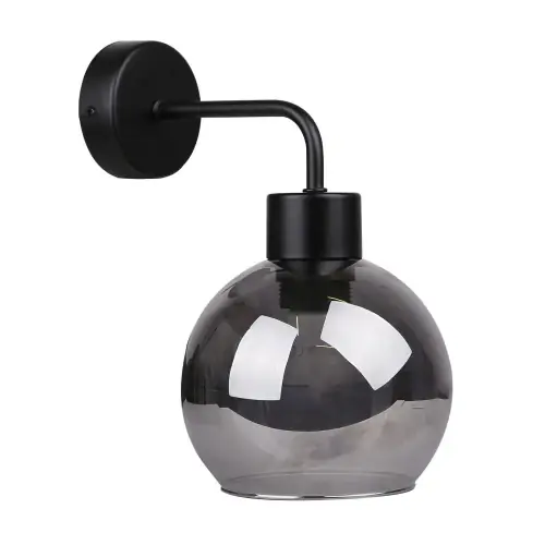Premium LADY Lampa Kinkiet Czarny 1x40W E27 Klosz Dymiony