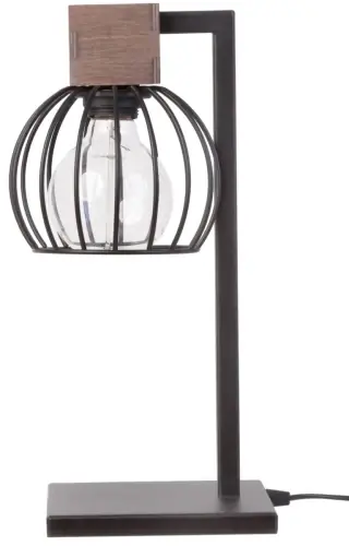 Taniej lampka biurkowa MILAN BRĄZOWY stal lakierowana + sklejka Sigma lighting