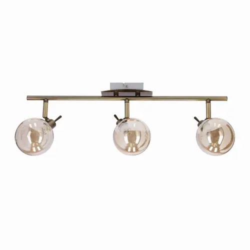 LENTINI Lampa Sufitowa Listwa Patynowy 3x40W G9 Klosz Bursztynowy Hit cenowy