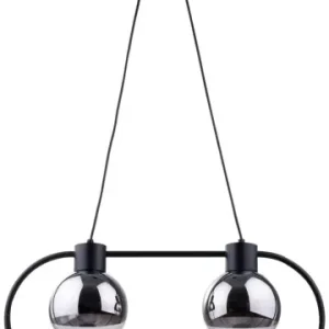Oferta czasowa LINDA 2 lampa wisząca CZARNY stal lakierowana, klosz szklany