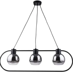 Hit cenowy LINDA 3 lampa wisząca CZARNY stal lakierowana, klosz szklany