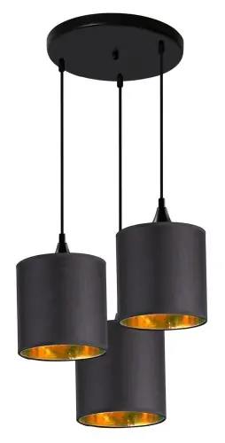 Do wyczerpania zapasów LONG Lampa Wisząca Talerz 3x40W E14 Czarny