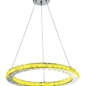 LORDS Lampa Wisząca Okrągły Pojedynczy 40 12W LED Rgb Chrom Z Pilotem Do wyczerpania zapasów