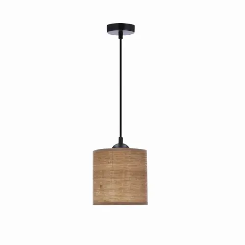 LEGNO Lampa Wisząca Czarny 15 1x40W E27 Abażur Orzechowy Tylko dziś