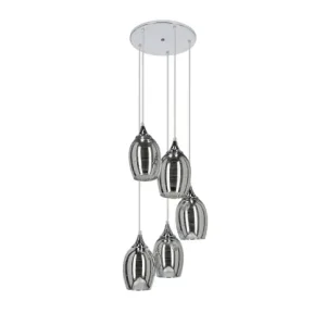 Niska cena MARINA Lampa Wisząca Talerz 5x60W E27 Chrom