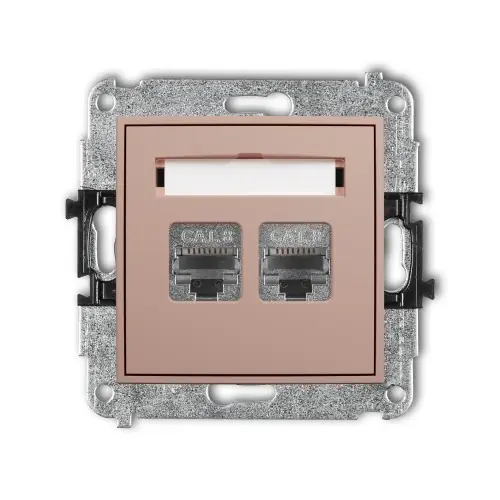Mechanizm gniazda komputerowego podwójnego 2xRJ45, kat. 8, ekranowany, 8-stykowy Karlik ICON łososiowy 62IGK-12 Oferta