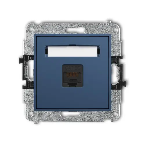 Mechanizm gniazda komputerowego pojedynczego 1xRJ45, kat. 5e, 8-stykowy Karlik ICON navy blue 64IGK-1 Łatwy zwrot