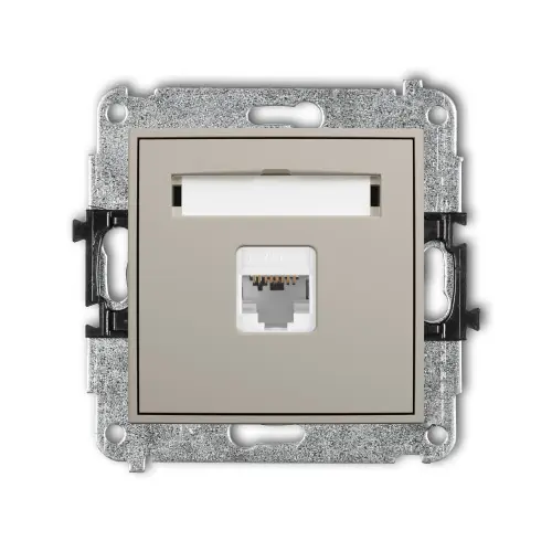 Cena promocyjna Mechanizm gniazda komputerowego pojedynczego 1xRJ45, kat. 6, 8-stykowy Karlik MINI taupe 60MGK-3