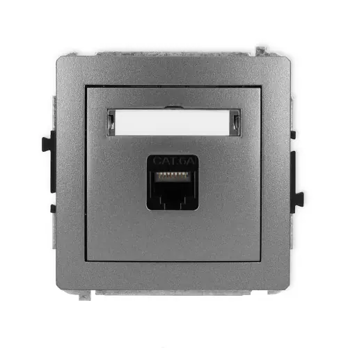 Nowy Mechanizm gniazda komputerowego pojedynczego 1xRJ45, kat. 6A, 8-stykowy Karlik DECO grafitowy 11DGK-7