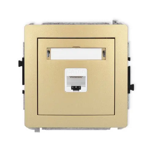 Mechanizm gniazda komputerowego pojedynczego 1xRJ45, kat. 6A, 8-stykowy Karlik DECO złoty 29DGK-7 Oferta