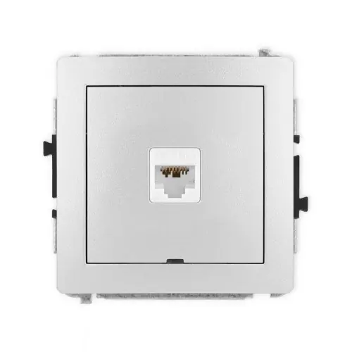 Ekspresowa dostawa Mechanizm gniazda komputerowego pojedynczego 1xRJ45, kat. 6A, 8-stykowy, bez pola opisowego Karlik DECO srebrny metalik 7DGKBO-7