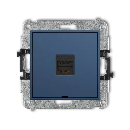 Mechanizm gniazda komputerowego pojedynczego 1xRJ45, kat. 6A, 8-stykowy, bez pola opisowego Karlik ICON navy blue 64IGKBO-7 Nowość