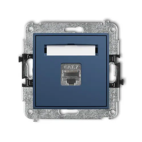 Mechanizm gniazda komputerowego pojedynczego 1xRJ45, kat. 7, ekranowany, 8-stykowy Karlik MINI navy blue 64MGK-9 Oferta czasowa