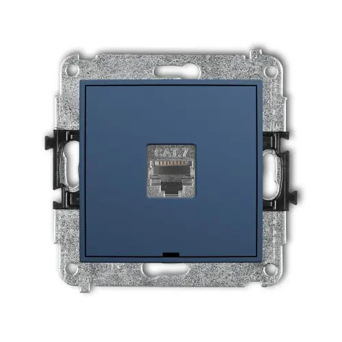 Oferta czasowa Mechanizm gniazda komputerowego pojedynczego 1xRJ45, kat. 7, ekranowany, 8-stykowy, bez pola opisowego Karlik ICON navy blue 64IGKBO-9