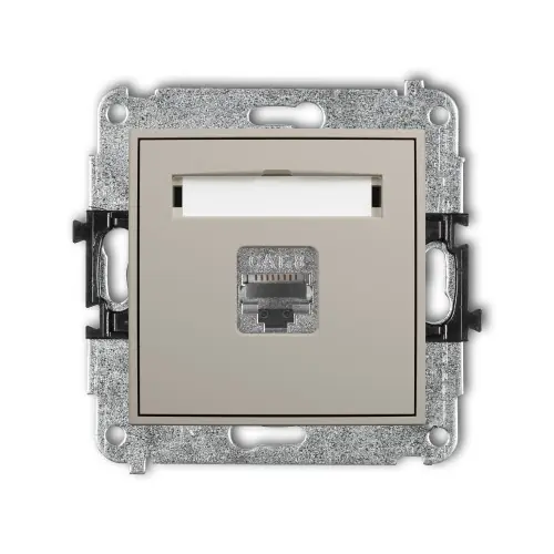 Tylko dziś Mechanizm gniazda komputerowego pojedynczego 1xRJ45, kat. 8, ekranowany, 8-stykowy Karlik ICON taupe 60IGK-11