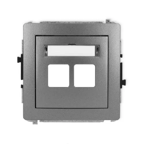 Mechanizm gniazda multimedialnego podwójnego bez modułu (standard Keystone) Karlik DECO grafitowy 11DGM-2P Łatwy zwrot