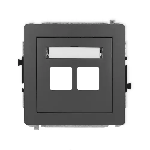 Mechanizm gniazda multimedialnego podwójnego bez modułu (standard Keystone) Karlik DECO grafitowy mat 28DGM-2P Najlepsza cena