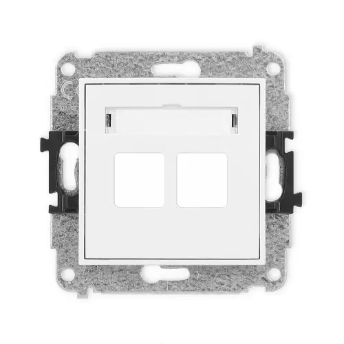 Zamów teraz Mechanizm gniazda multimedialnego podwójnego bez modułu (standard Keystone) Karlik ICON biały IGM-2P