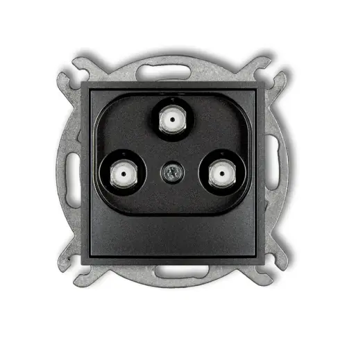 Mechanizm gniazda multimedialnego 3F DATA (UPC) Karlik MINI grafitowy 11MGMU Nowy