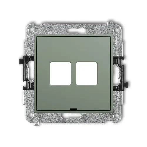 Mechanizm gniazda multimedialnego podwójnego bez modułu, bez pola opisowego (standard Keystone) Karlik ICON szałwiowy 61IGMBO-2P Wyjątkowa oferta