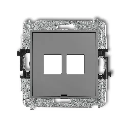 Mechanizm gniazda multimedialnego podwójnego bez modułu, bez pola opisowego (standard Keystone) Karlik ICON szary mat 27IGMBO-2P Sprawdź teraz
