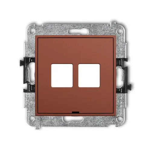 Ograniczona ilość Mechanizm gniazda multimedialnego podwójnego bez modułu, bez pola opisowego (standard Keystone) Karlik MINI terakota 63MGMBO-2P