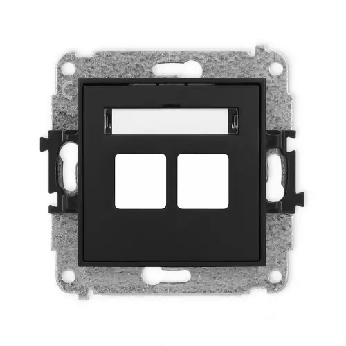 Mechanizm gniazda multimedialnego podwójnego bez modułu (standard Keystone) Karlik ICON czarny mat 12IGM-2P Sprawdź teraz