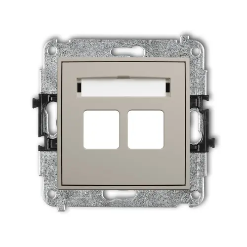Mechanizm gniazda multimedialnego podwójnego bez modułu (standard Keystone) Karlik ICON taupe 60IGM-2P Promocja