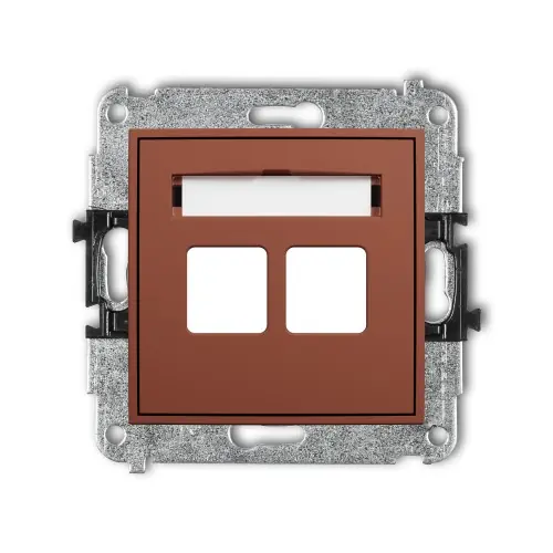 Do wyczerpania zapasów Mechanizm gniazda multimedialnego podwójnego bez modułu (standard Keystone) Karlik ICON terakota 63IGM-2P