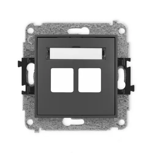Nie przegap Mechanizm gniazda multimedialnego podwójnego bez modułu (standard Keystone) Karlik MINI grafitowy mat 28MGM-2P