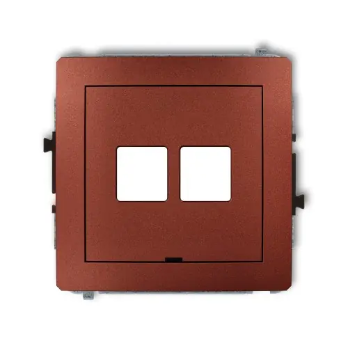 Tylko do końca tygodnia Mechanizm gniazda multimedialnego podwójnego bez modułu, bez pola opisowego (standard Keystone) Karlik DECO brązowy metalik 9DGMBO-2P